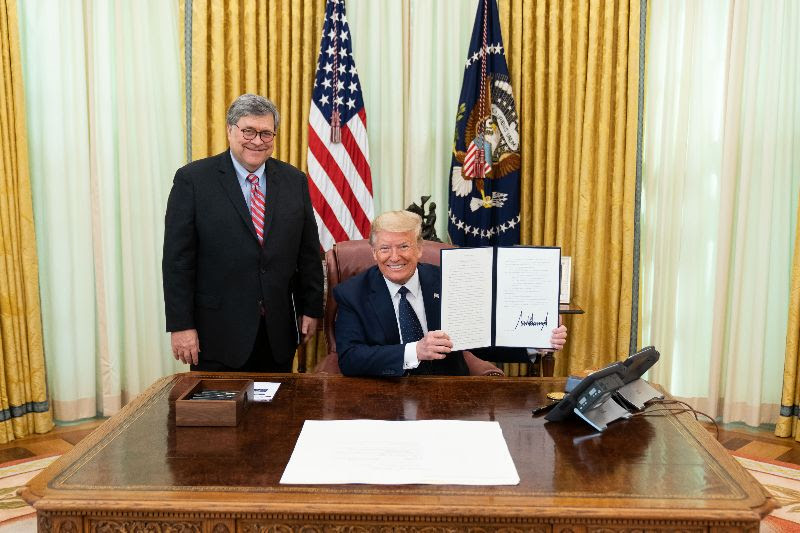 President Trump, joined by United States Attorney General William Barr, signed an Executive Order on Preventing Online Censorship