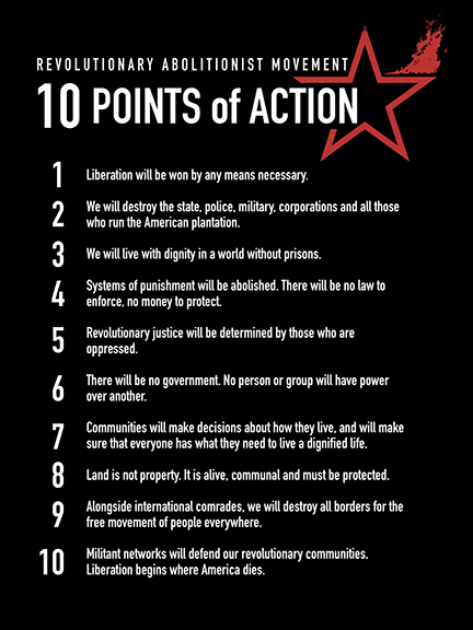 10 Points of Action of Revolutionary Abolitionist Movement (RAM)